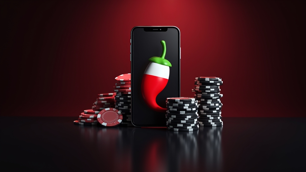 Teléfono móvil con requisitos de compatibilidad y ambiente de casino oscuro